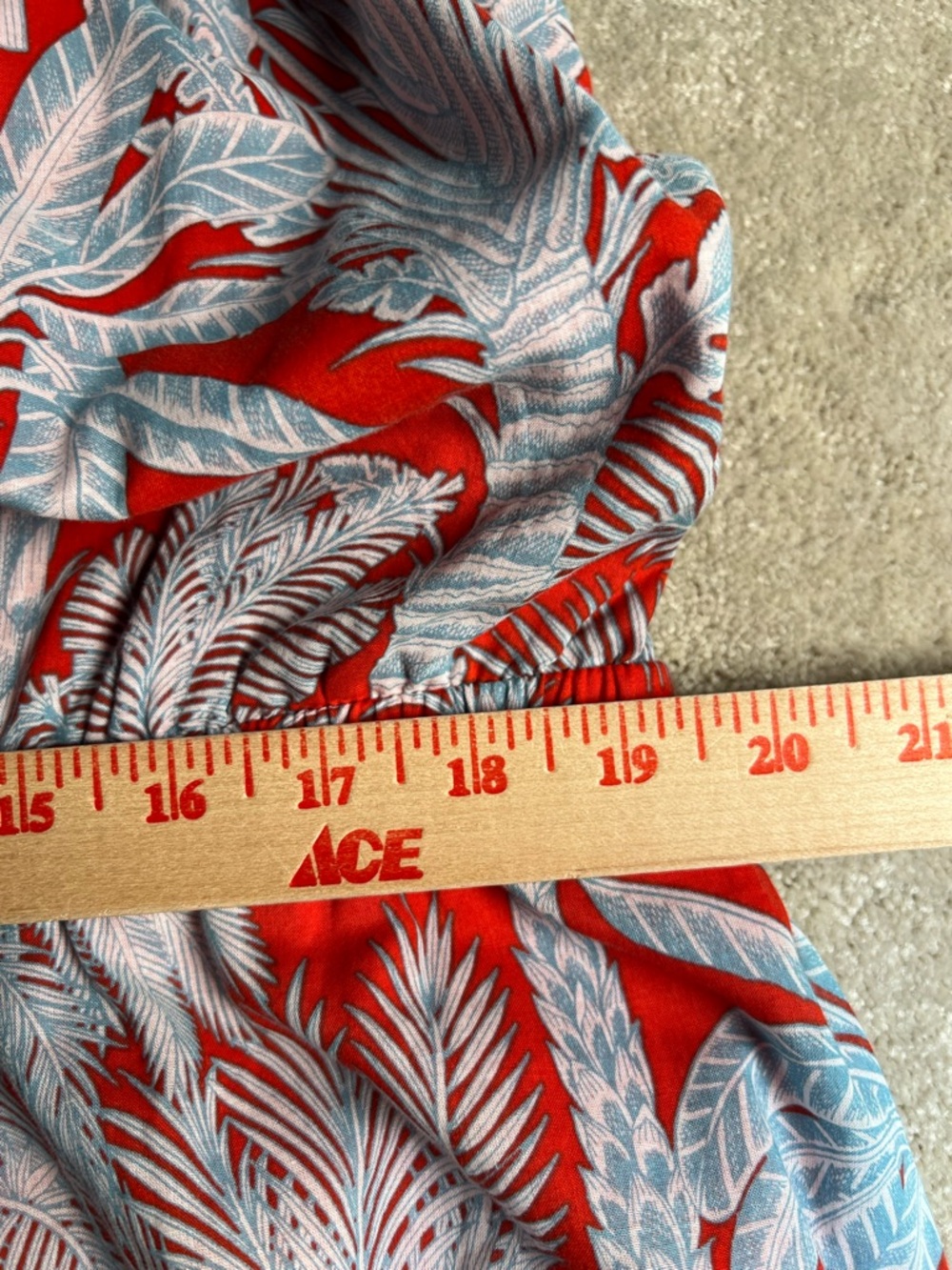 Talbots Dress Tropical Cotton Midi Red Blue Palm Tree Vacation women's 16W NWT - Picture 9 of 11